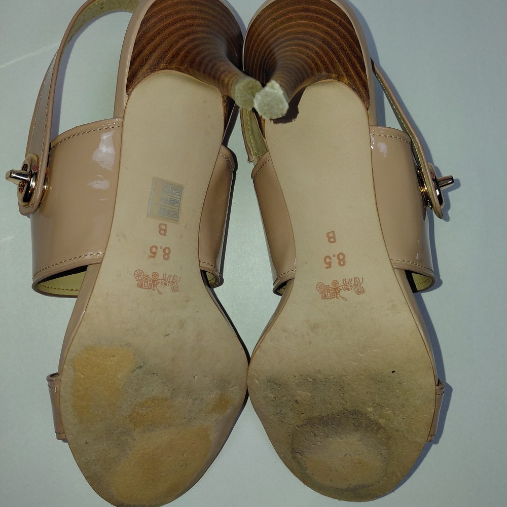 Coach Marla Patent Slingbacks Nude Gold Women's Size 8.5 - Picture 4 of 16